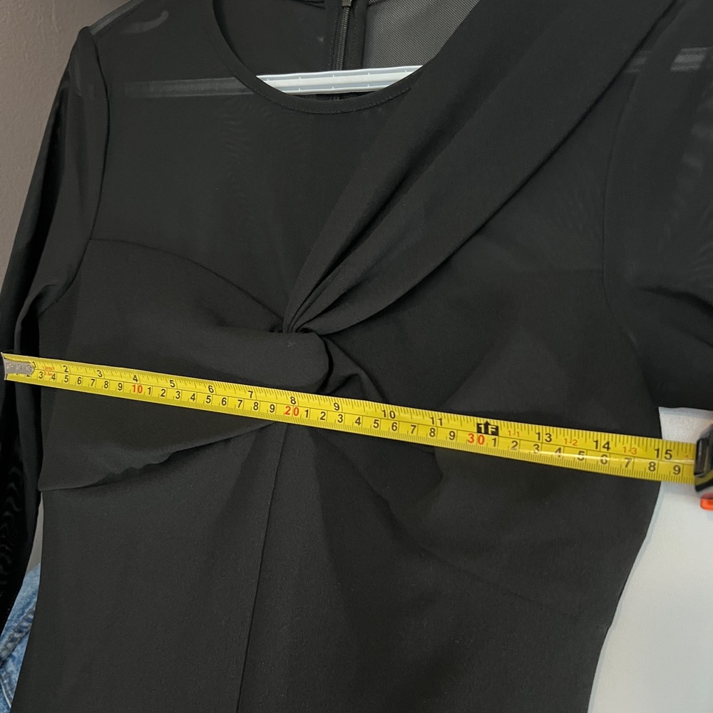 DKNY Black Long Sleeve Twist Dress - Picture 6 of 11
